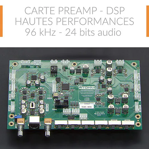 Atohm RS 700 GT Edition — carte de préamplification et DSP, 96 kHz / 24 bits