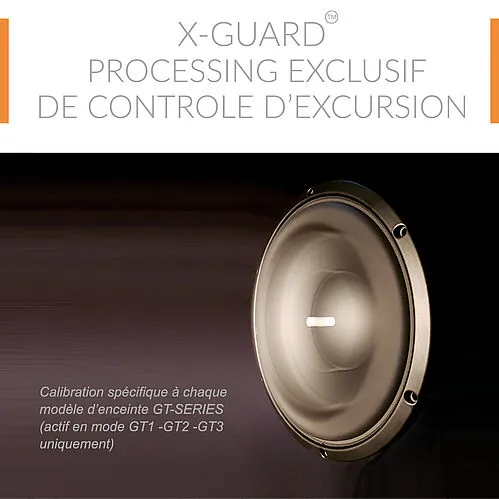 Atohm RS 700 GT Edition — X-Guard : contrôle de l’excursion du haut-parleur, calibré pour chaque enceinte GT
