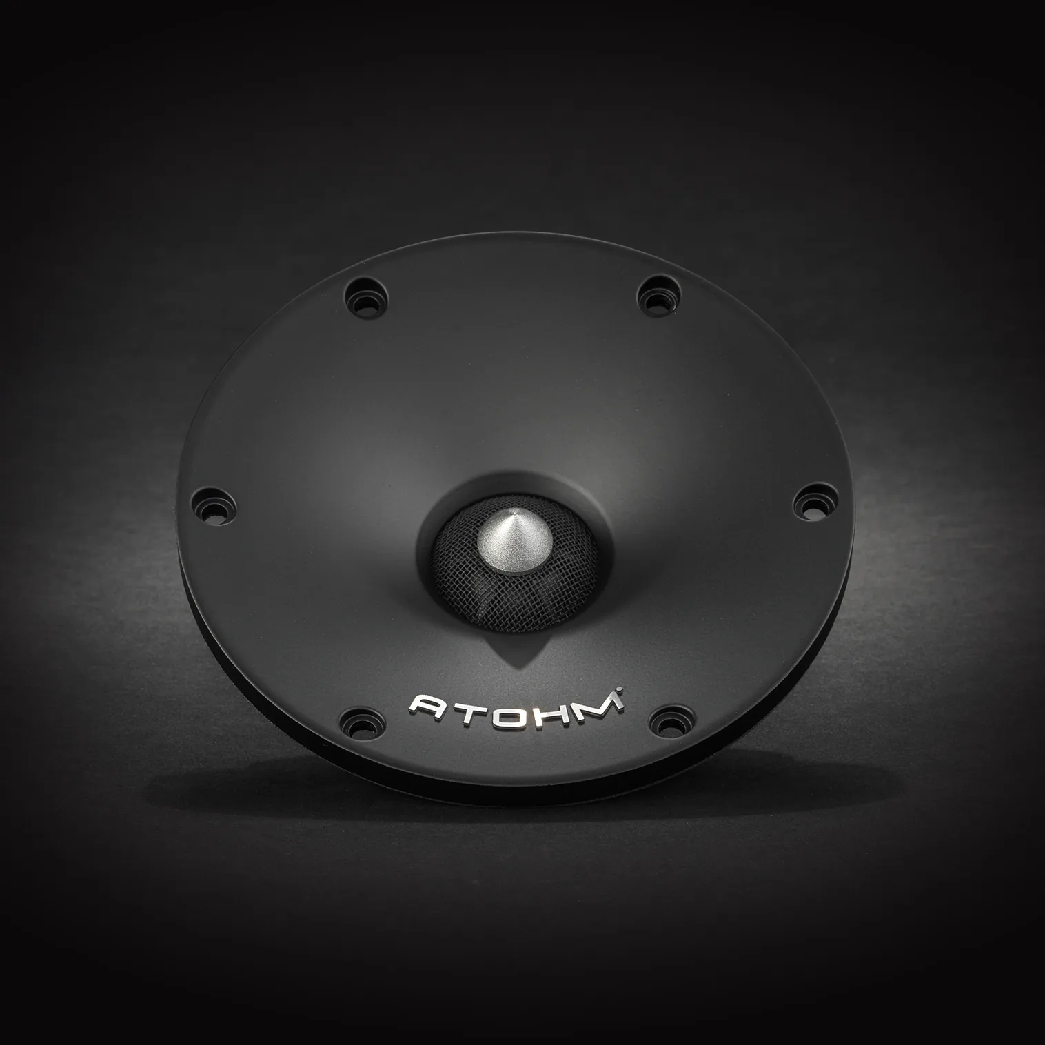 Atohm WSD20DND04F — tweeter vu de face, sur fond sombre