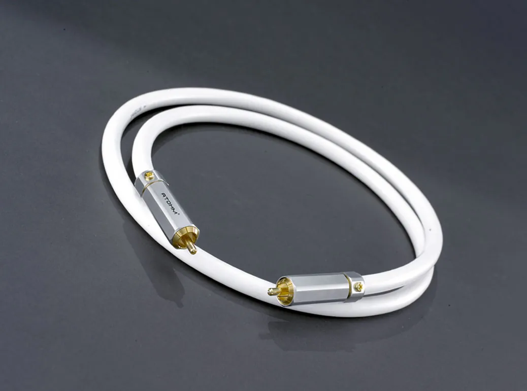 Atohm ZEF Modul RCA — câble de modulation blanc avec fiches RCA, enroulé