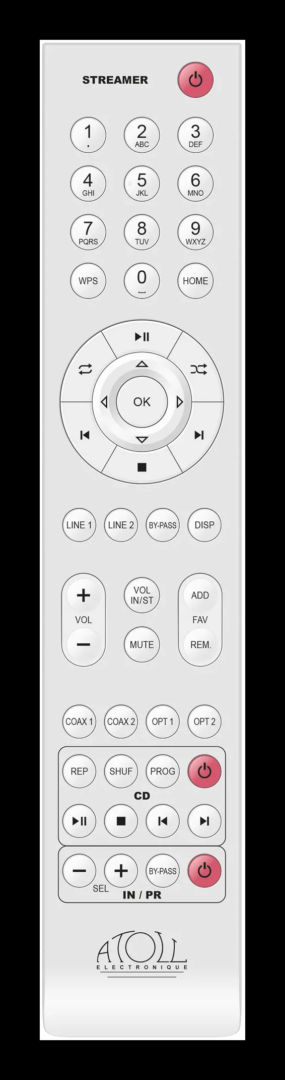Atoll Télécommande pour lecteurs réseau — télécommande, version silver