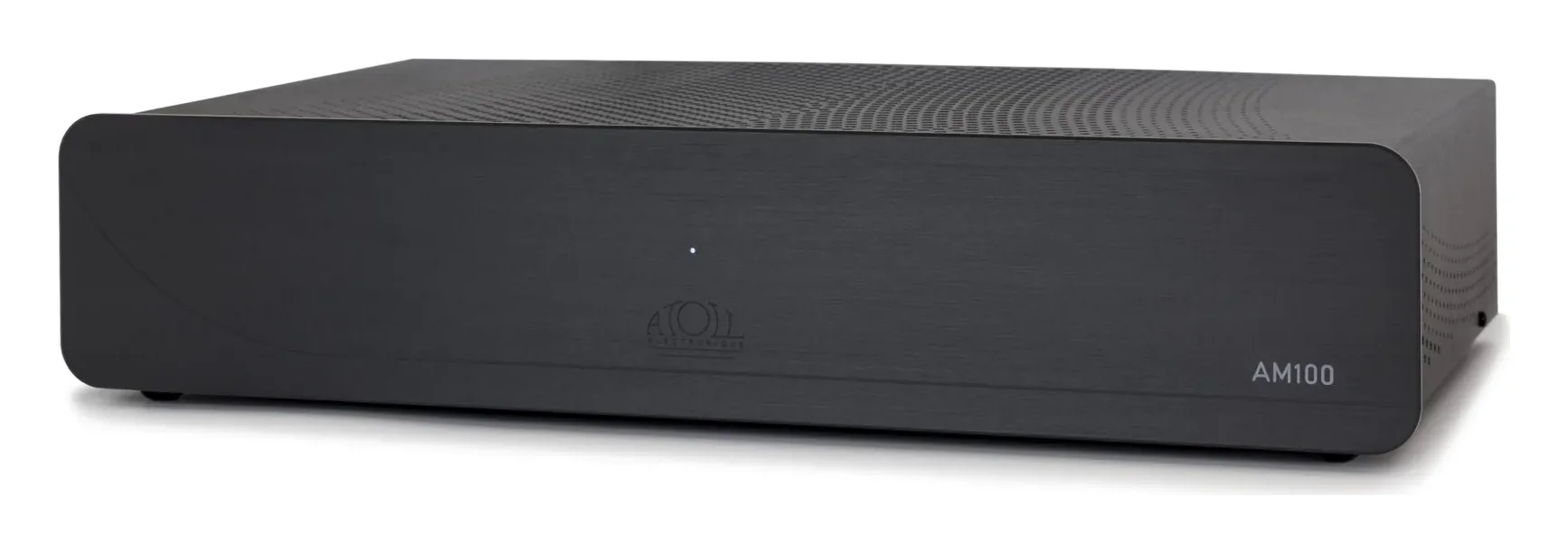 Atoll AM100 Signature — Finition aluminium brossé anodisé noir.