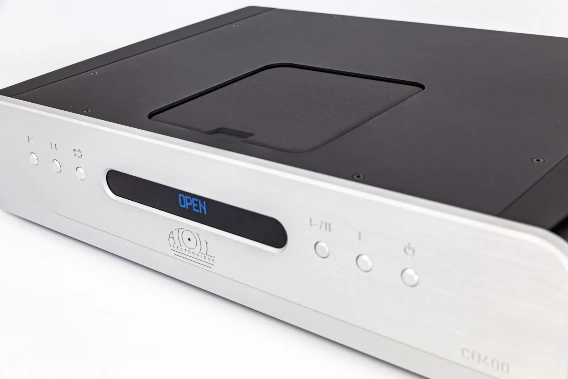 Atoll CD400 Evolution — trappe du dessus fermée, afficheur « OPEN »