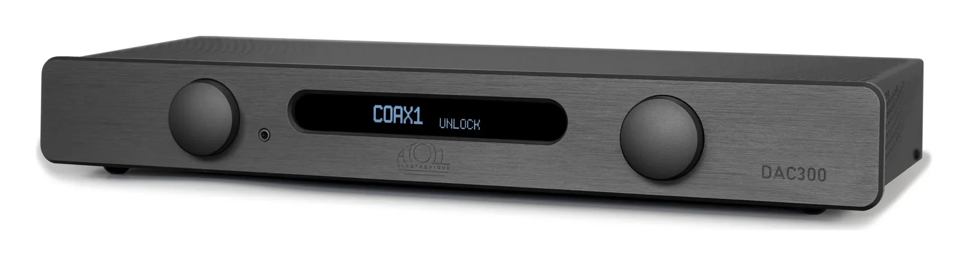 Atoll DAC300 — Finition aluminium brossé anodisé noir.