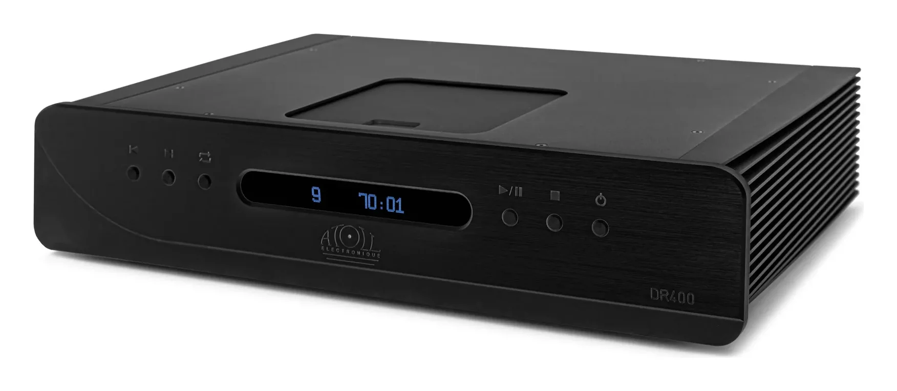 Atoll DR400 Evolution — Finition aluminium brossé anodisé noir.