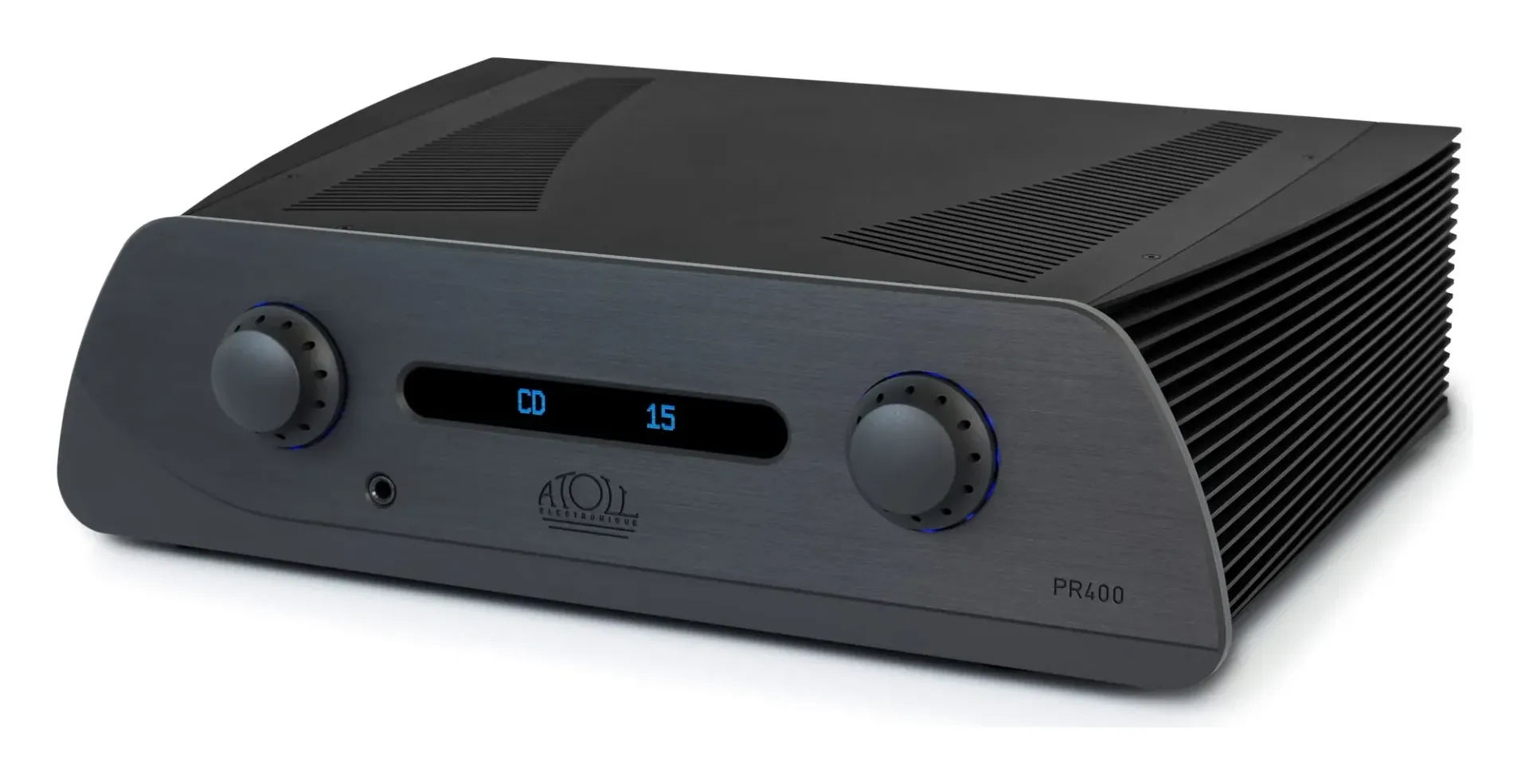 Atoll PR400 Signature — Finition aluminium brossé anodisé noir.