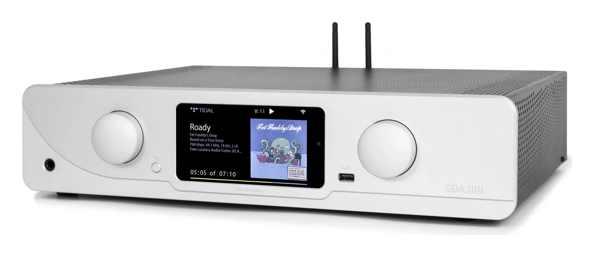 Atoll SDA300 Signature — Finition aluminium brossé anodisé silver.