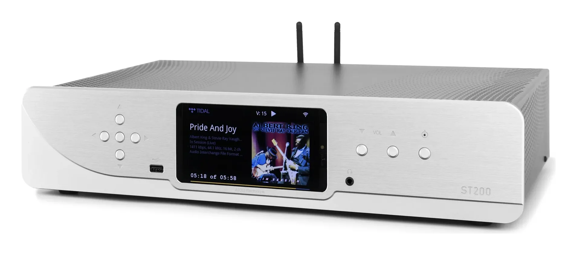 Atoll ST200 Signature — Finition aluminium brossé anodisé silver.