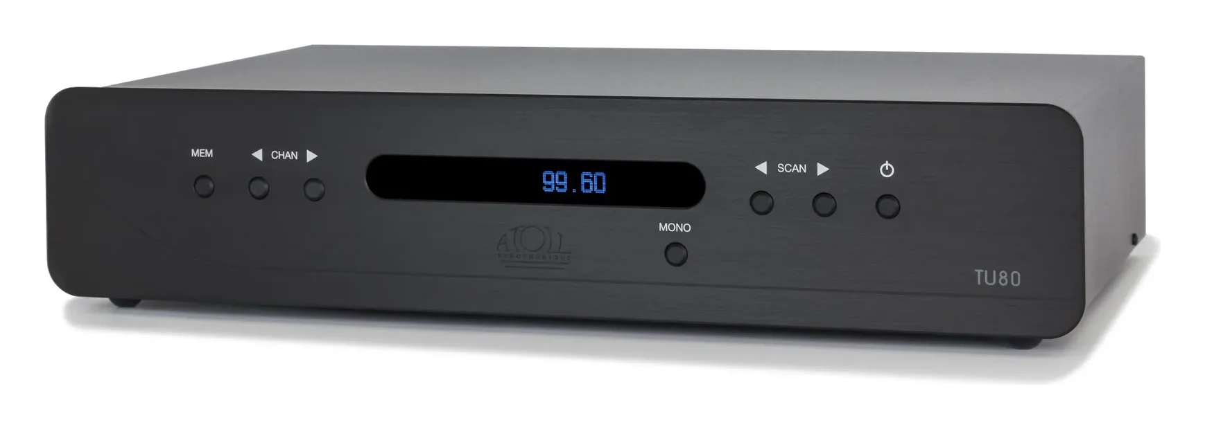 Atoll TU80 Signature — Finition aluminium brossé anodisé noir.